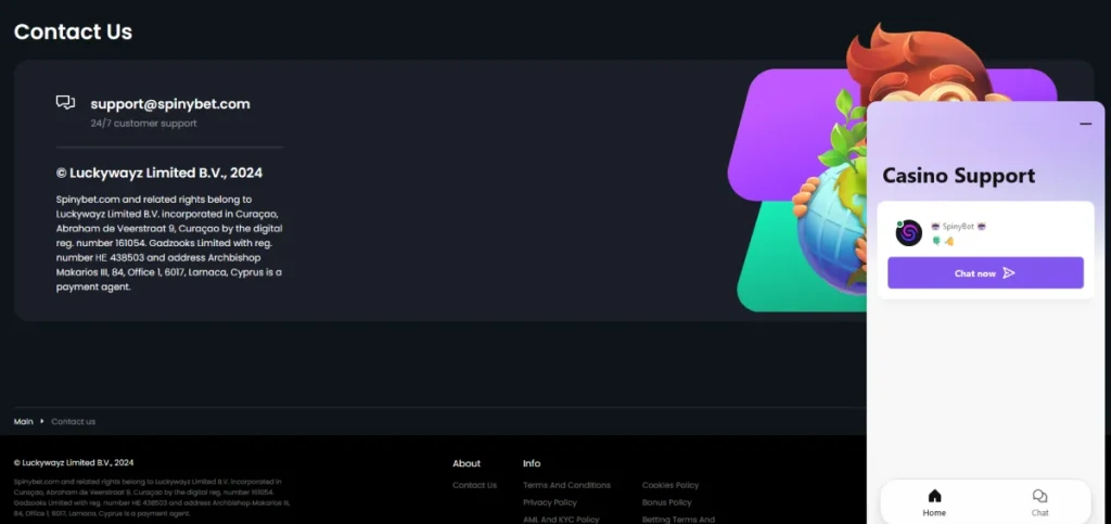 SpinyBet-Casino-Support