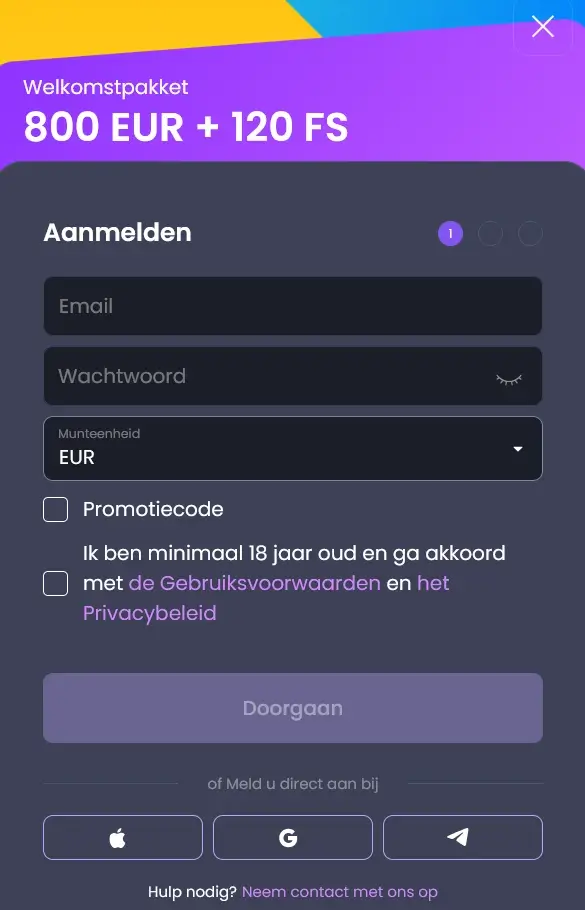 SpinyBet registratie